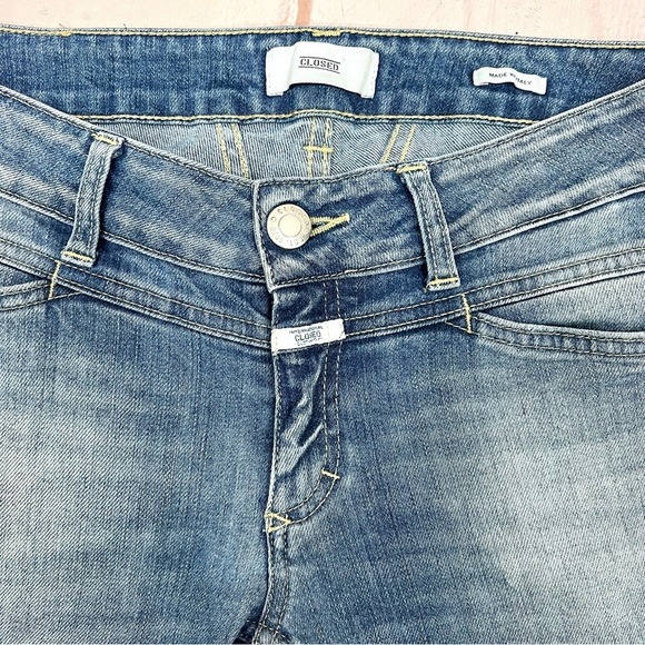 Closed Made In Italy Starlet Raw Released Hem Distressed Faded Crop Jeans - Picture 7 of 16